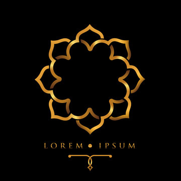 oriental geometric design arabic pattern logo template. 