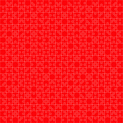 400 Red Puzzles. Vector Illustration.