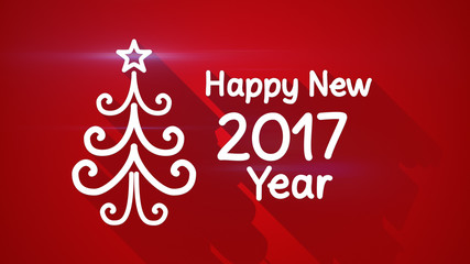 Fototapeta na wymiar happy new 2017 year greeting with long shadows