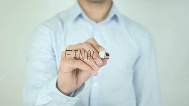 Final Exam, Man Writing on Screen