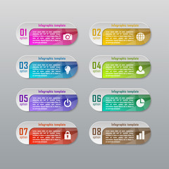 Infographic ( diagram, chart ) business concept with 8 options, parts, steps. Infographic design template and marketing icons