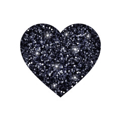 Black glitter heart