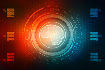 Human brain 2d illustration

