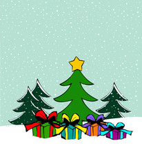 Weihnachtsbaum mit Geschenke