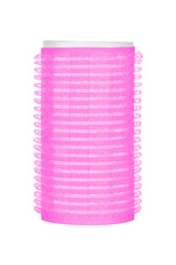 Single fuchsia hair curler, isolated on white background