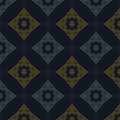 Vector seamless pattern with art ornament for design