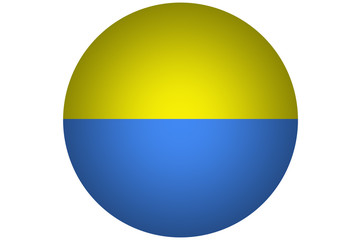 3D Ukraine national flag illustration symbol.Circle flag illustration design