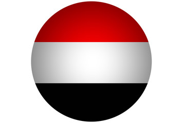 3D Yemen flag ,Yemen national flag illustration symbol.Circle illustration design