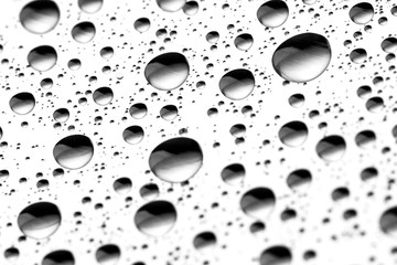 water drops of on treat water-repellent surface in macro lens shot small-DOF for screen wallpapers