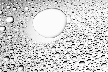 water drops of on treat water-repellent surface in macro lens shot small-DOF for screen wallpapers