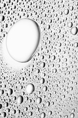 bw photo water drops of on treat water-repellent surface in macro lens shot small-DOF for screen...