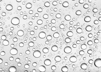 bw photo water drops of on treat water-repellent surface in macro lens shot small-DOF for screen...