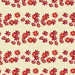 Obraz premium Seamless pattern with red flowers