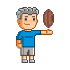 Vector 8-bit pixel art  rugby
