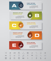 Design clean number banners template/graphic or website layout. with set of business icons.