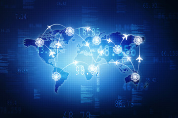 Background conceptual image of digital 3d icons