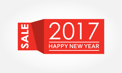 2017 New Year sale tag. Happy New Year design template. Vector illustration. 