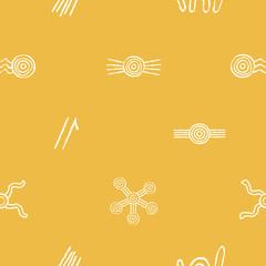 seamless pattern with symbols of Australian aboriginal art for your design