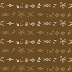 seamless pattern with symbols of Australian aboriginal art for your design