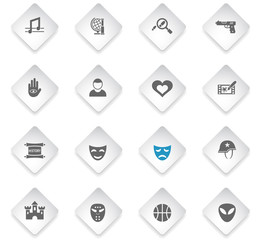 cinema genre icon set