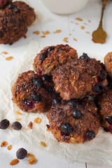 Homemade oat biscuits on parchment