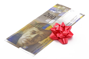 schweizerfranken mit schleife 