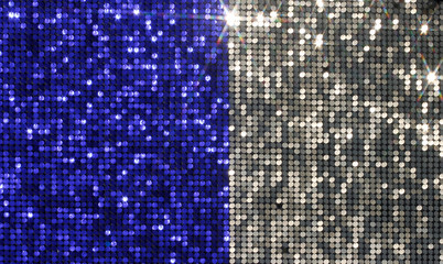 Silver and blue background mosaic with light spots and stars