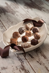 assorted chocolate in a plate