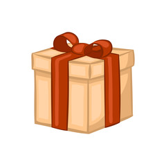 Gift box isolated on white background. Vector illustration.
