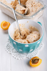 Homemade fruit apricot ice-cream in a cup