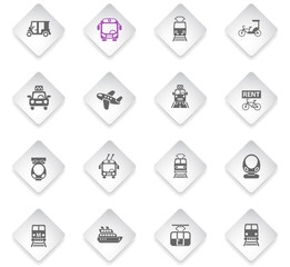 public transport icon set