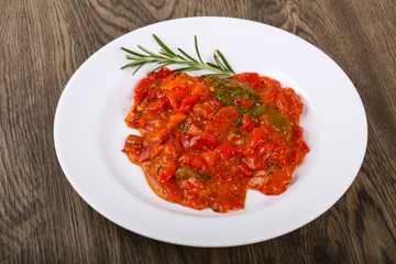 Grilled red bell pepper