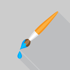 рисованная кисть. иконка кисть.