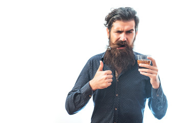 man with cigar and whiskey