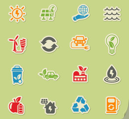 alternative energy icon set