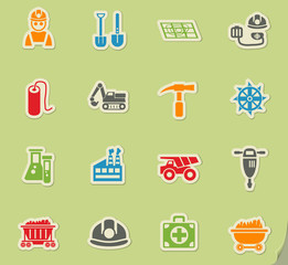 coal industry icon set