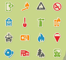 fire brigade icon set