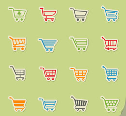 shopping cart icon set