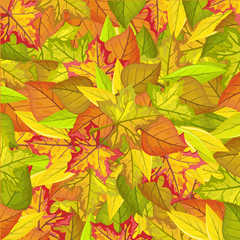 Seamless Pattern with Autumn Leaves. Autumnal Fall