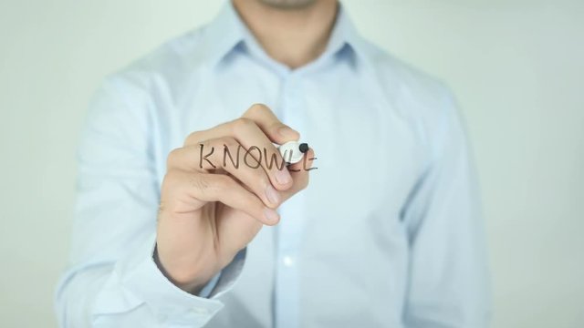 Knowledge, Man Writing on Screen