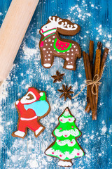 Abstract Christmas and New Year Background with Old Vintage Wood