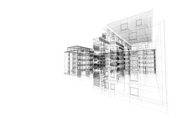 3D architecture abstract