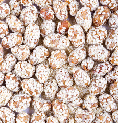 Peanuts in sesame background. Eastern dessert. texture nuts.