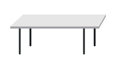 Empty Kitchen Table Isolated on White Background