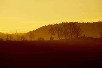Sunset scenic over the ridge