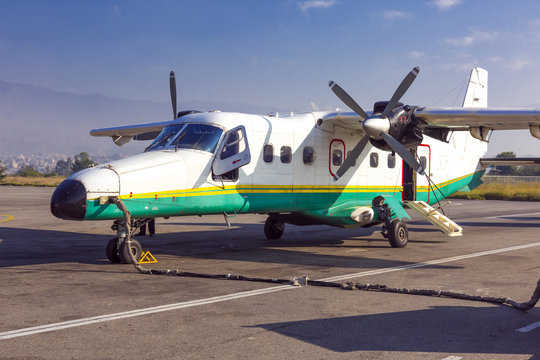Small Turboprop Aircraft at airport