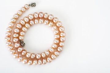 Pearl Necklace on white background