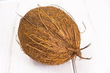 Big brown ripe coconut