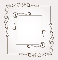 Set of two floral frames and page decoration. Vector illustration