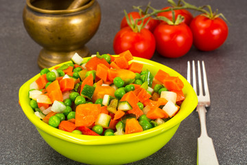 Ragout of Celery, Carrots, Peas, Sweet Pepper and Tomato